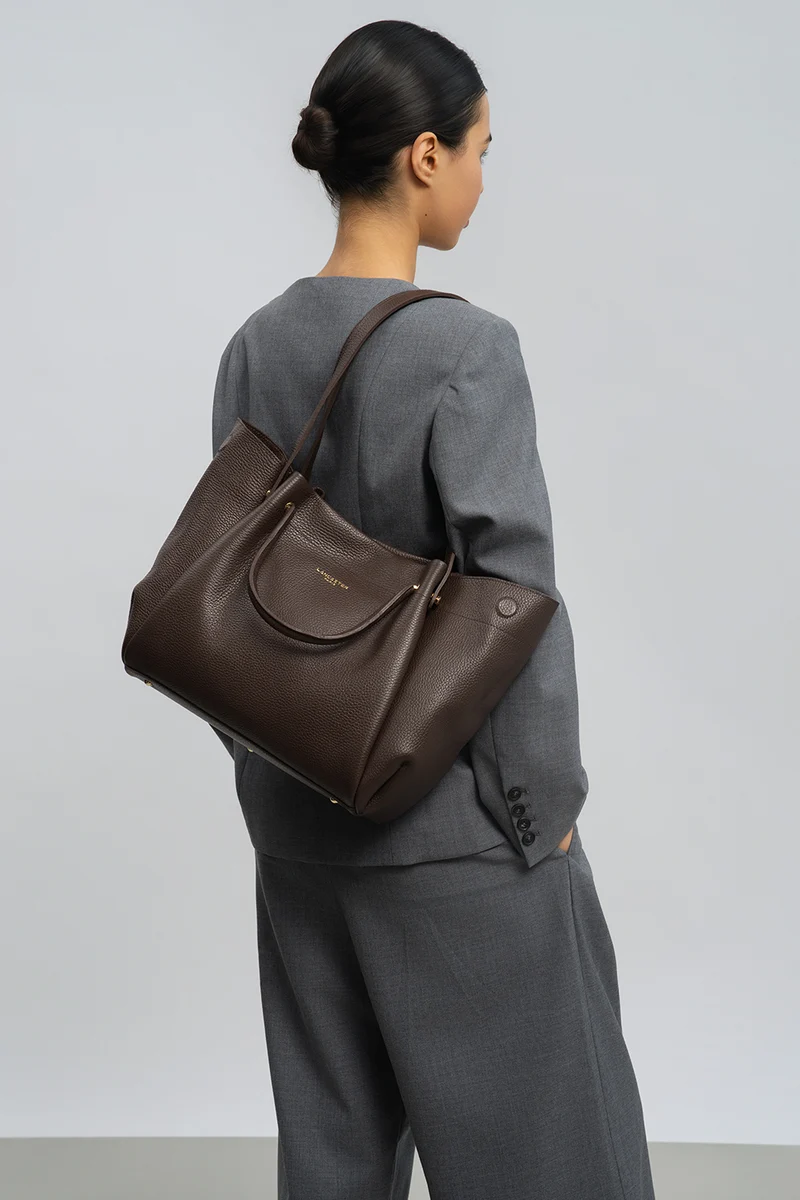 Très grand sac cabas épaule - Foulonné Double LOUISA