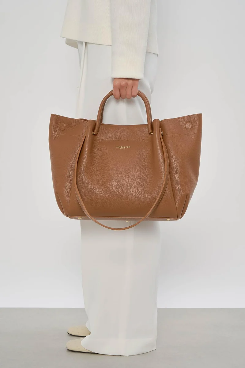 Très grand sac cabas épaule - Foulonné Double LOUISA