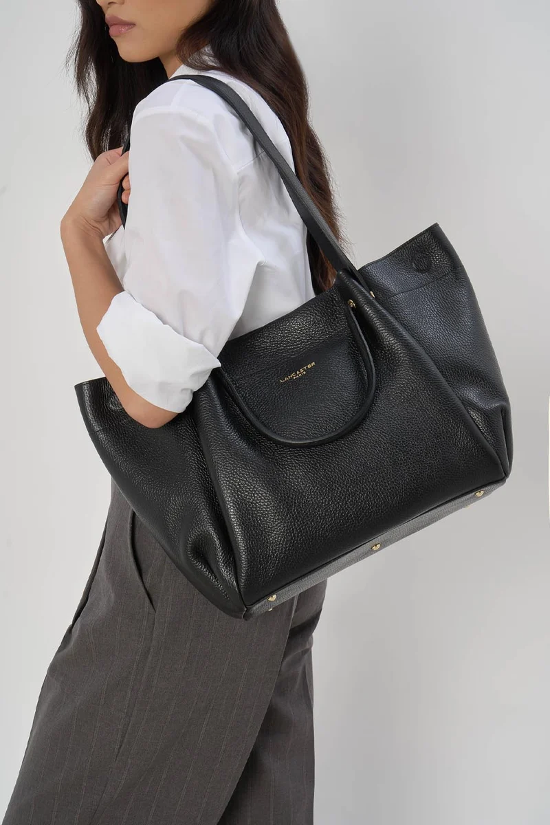 Très grand sac cabas épaule - Foulonné Double LOUISA