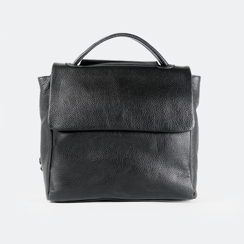 Mochila de piel para mujer negro Bora