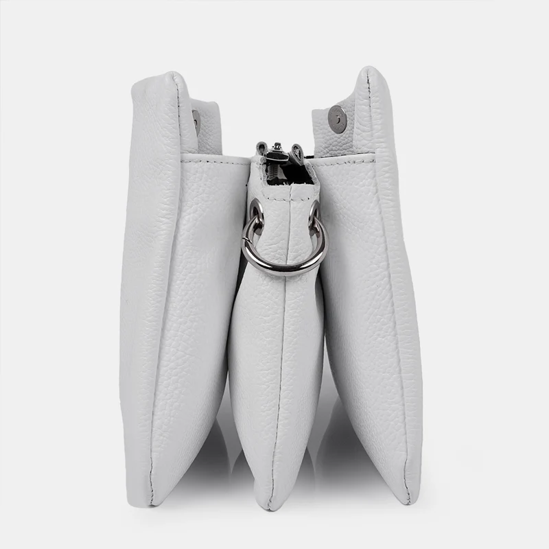 Bolso bandolera para mujer con tres compartimentos blanco Noelia