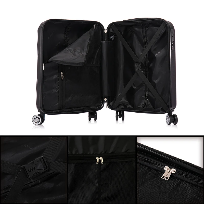 Raykong Maleta Cabina ABS 55x40x20cm (44L) - 20 Pulgadas Negro - Waves