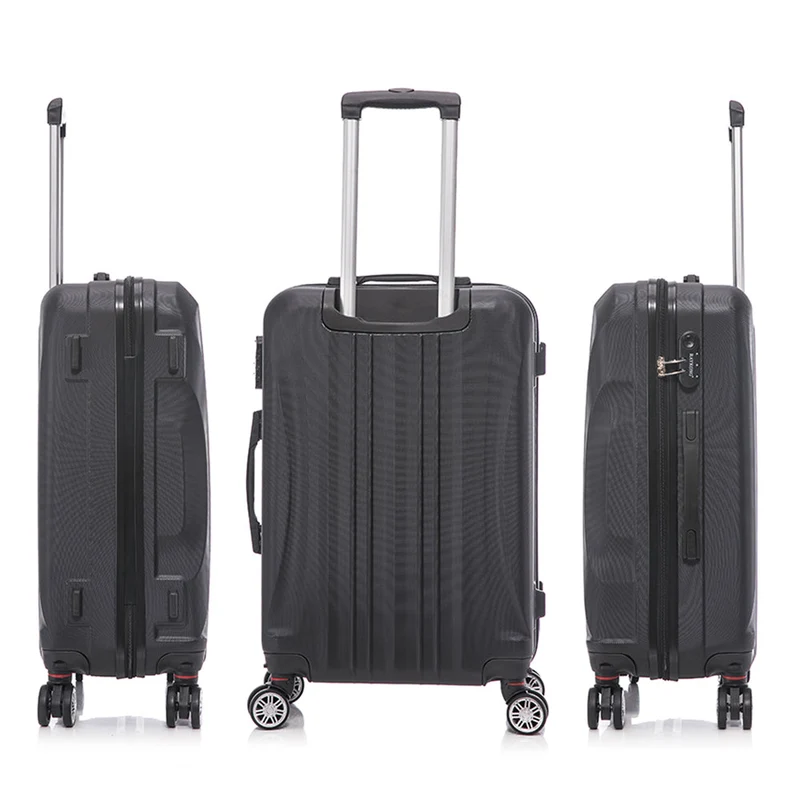 Raykong Conjunto de maletas de viaje de 4 piezas Neceser(29cm)/55cm/68cm/78cm ABS Waves - Negro