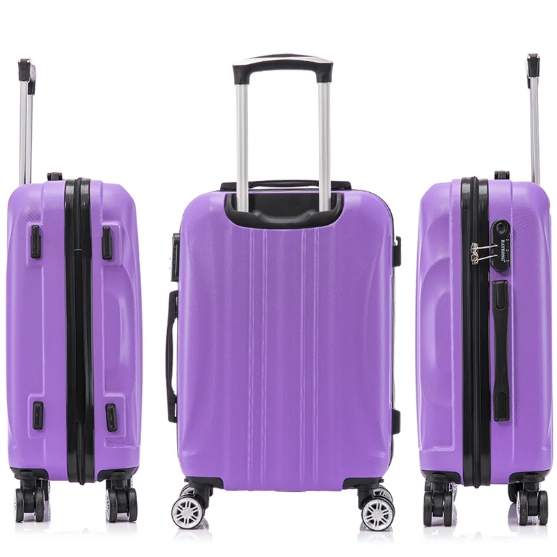 Raykong Conjunto de maletas de viaje de 4 piezas Neceser(29cm)/55cm/68cm/78cm ABS Waves - Morada