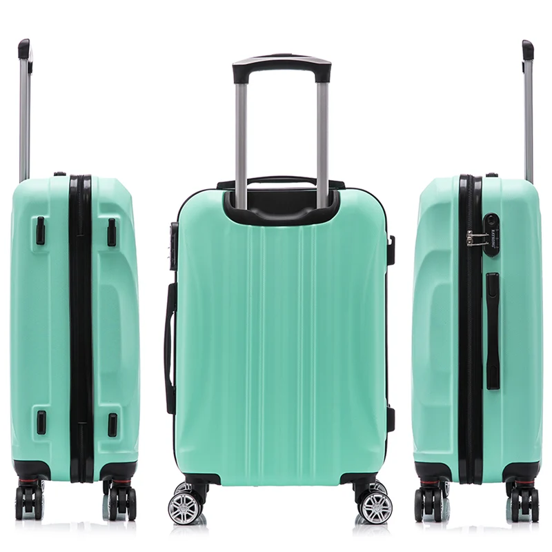 Raykong Conjunto de maletas de viaje de 4 piezas Neceser(29cm)/55cm/68cm/78cm ABS Waves - Menta