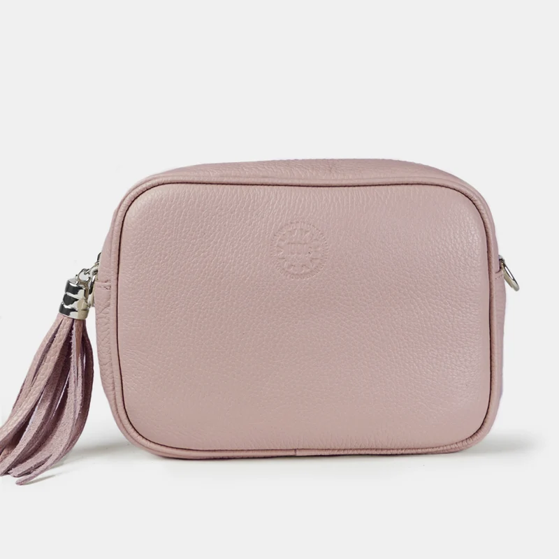 Bolso de bandolera piel con pompón Cristin Primavera Nude