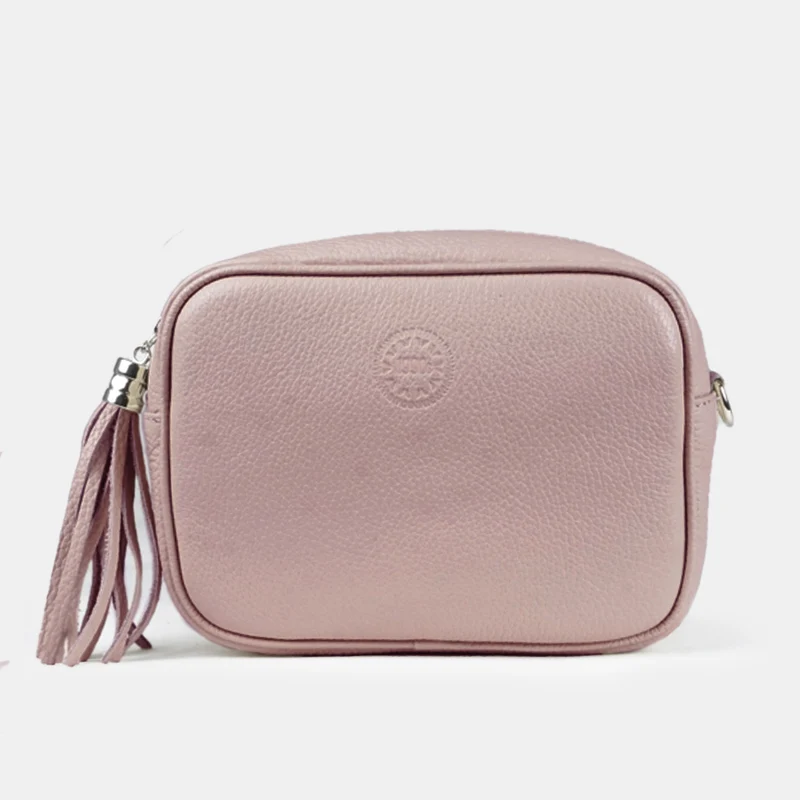Bolso de bandolera piel con pompón Cristin Primavera Nude