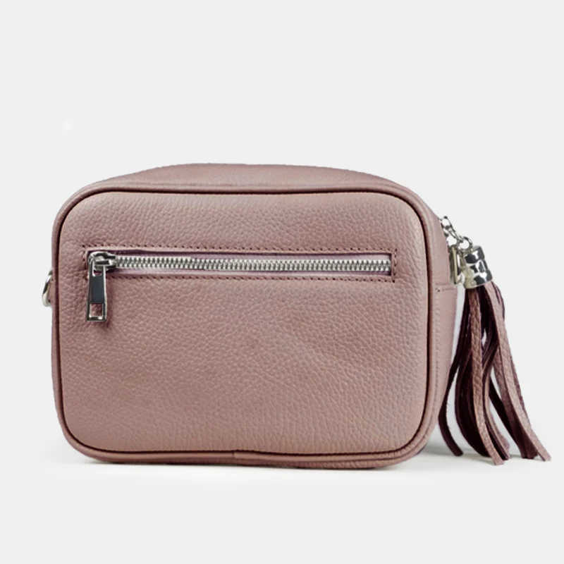Bolso de bandolera piel con pompón Cristin Primavera Nude