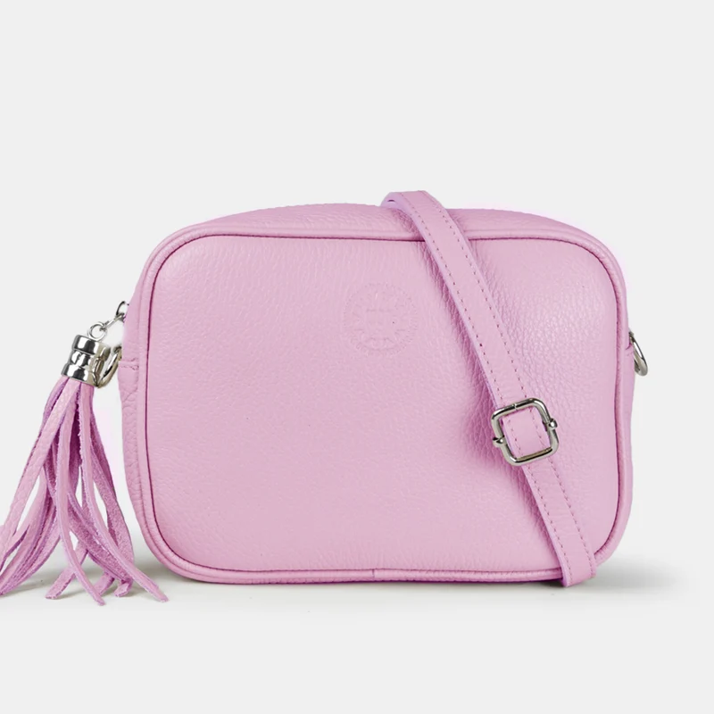 Bolso de bandolera piel con pompón Cristin Primavera Lila