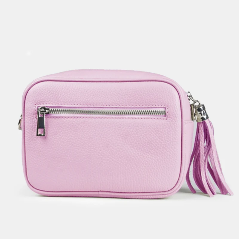Bolso de bandolera piel con pompón Cristin Primavera Lila