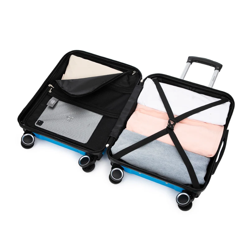 Conjunto de 3 Maletas|Neceser 29x35x16.50cm|Maleta Cabina ABS+PC 55x40x20cm|Mediana Expandible 20kg-23kg - 66x45x27.50-30cm | Turquesa