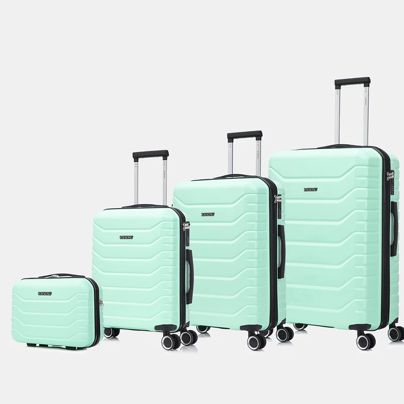 Conjunto de 4 Maletas ABS+PC|Neceser 29cm|Cabina 55x40x20cm|Mediana Expandible 20kg-23kg - 66x45x27.50-30cm|Grande Expandible 23kg-25kg - 75x49x31-33.50cm | Menta