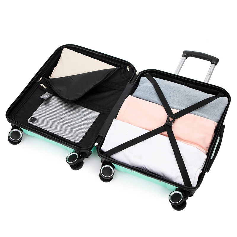 Conjunto de 4 Maletas ABS+PC|Neceser 29cm|Cabina 55x40x20cm|Mediana Expandible 20kg-23kg - 66x45x27.50-30cm|Grande Expandible 23kg-25kg - 75x49x31-33.50cm | Menta