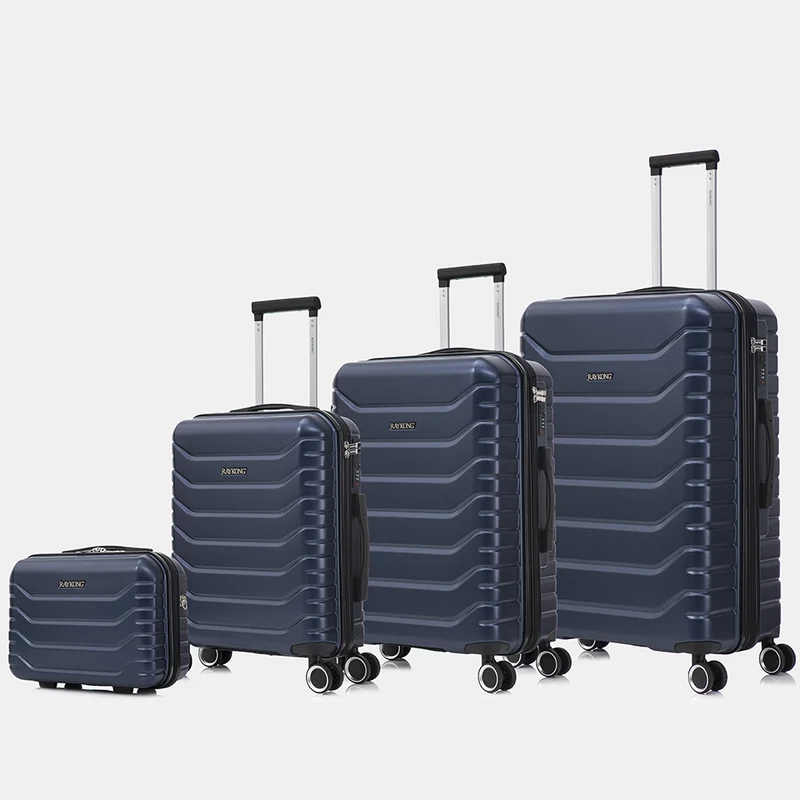 Conjunto de 4 Maletas ABS+PC|Neceser 29cm|Cabina 55x40x20cm|Mediana Expandible 20kg-23kg - 66x45x27.50-30cm|Grande Expandible 23kg-25kg - 75x49x31-33.50cm | AzulMarino