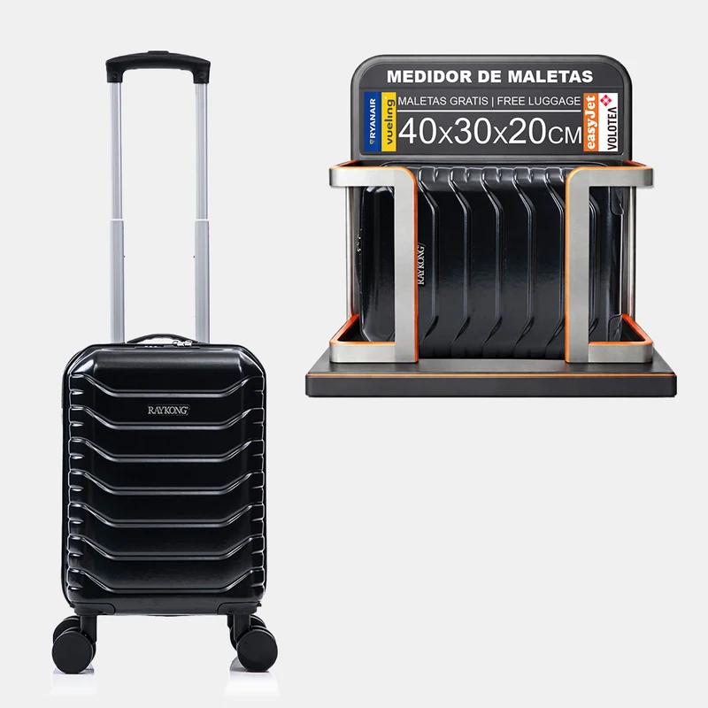 Maleta de Cabina ABS 40x30x20(24L)| Capacidad Máxima| Equipaje de Mano con Ruedas Desmontables para Ryanair | Vueling | EasyJet - Negro