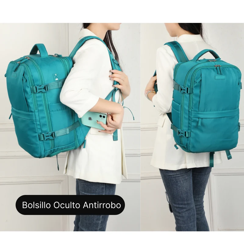1990s Mochila de viaje cabina expandible para Ryanair 40x25x20-25cm,con bolsa de zapatillas,mochila casual