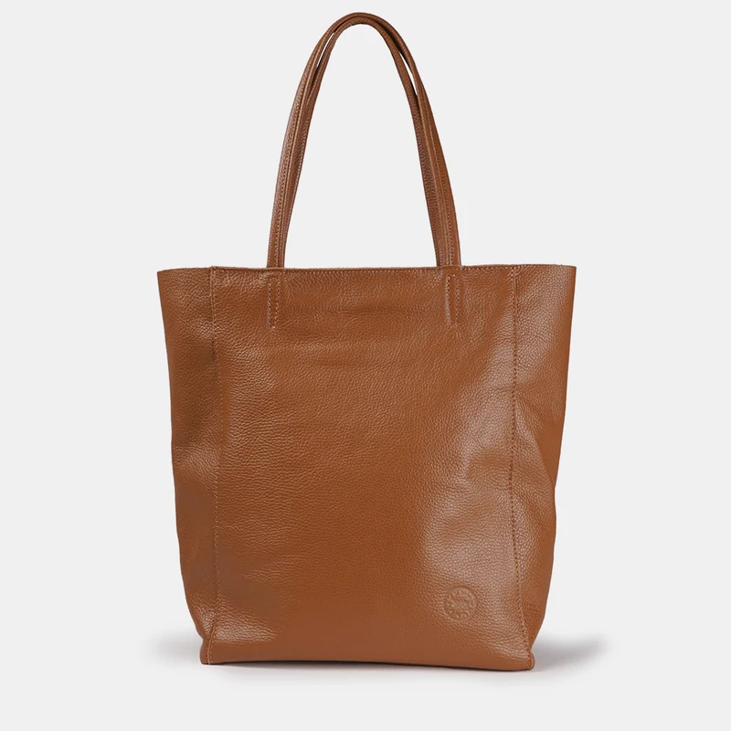 Bolso shopper para mujer de piel para personalizar marrón Amy