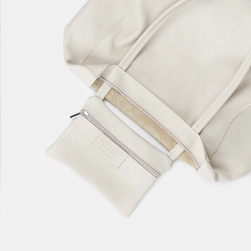 Bolso shopper para mujer de piel para personalizar beige Amy