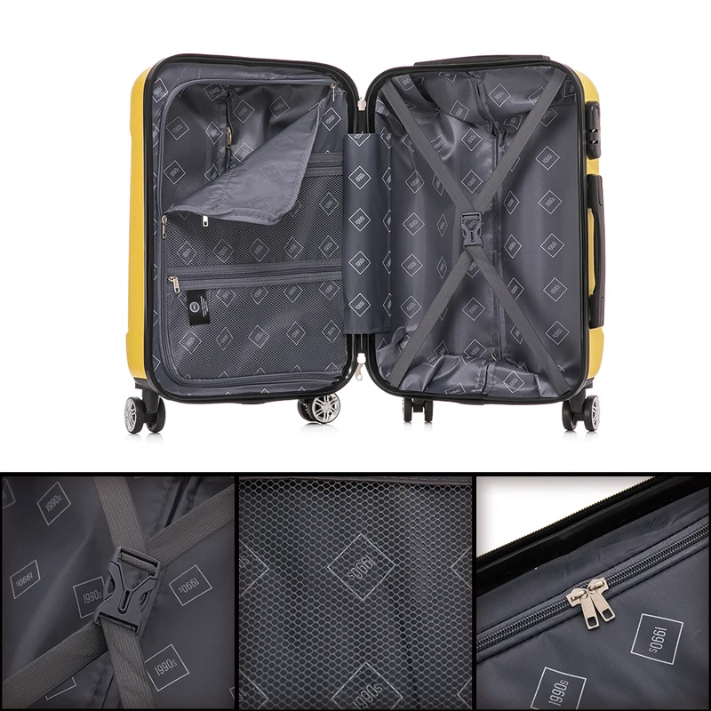Maleta Cabina 55x39x21cm Policarbonato (45L) - 20 Pulgadas Amarillo - Seda
