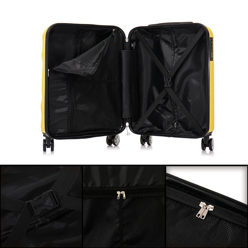 Raykong Maleta Cabina ABS 55x40x20cm (44L) - 20 Pulgadas Amarillo - Waves