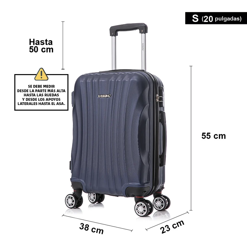 Raykong Maleta Cabina ABS 55x38x23cm 44L - 20 Pulgadas AzulMarino- Waves