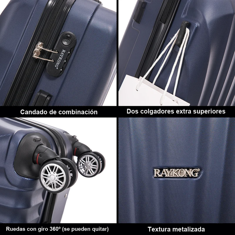 Raykong Maleta Cabina ABS 55x38x23cm 44L - 20 Pulgadas AzulMarino- Waves
