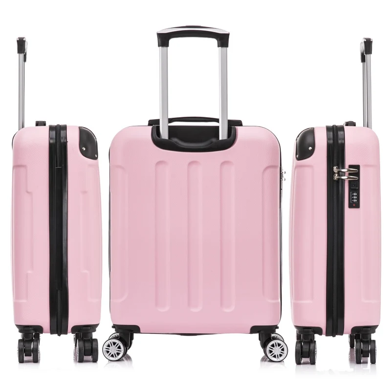 Raykong Maleta Cabina ABS 55x40x20cm (44L) Maxima aprovechamiento de espacio - 20 Pulgadas - RosaClaro