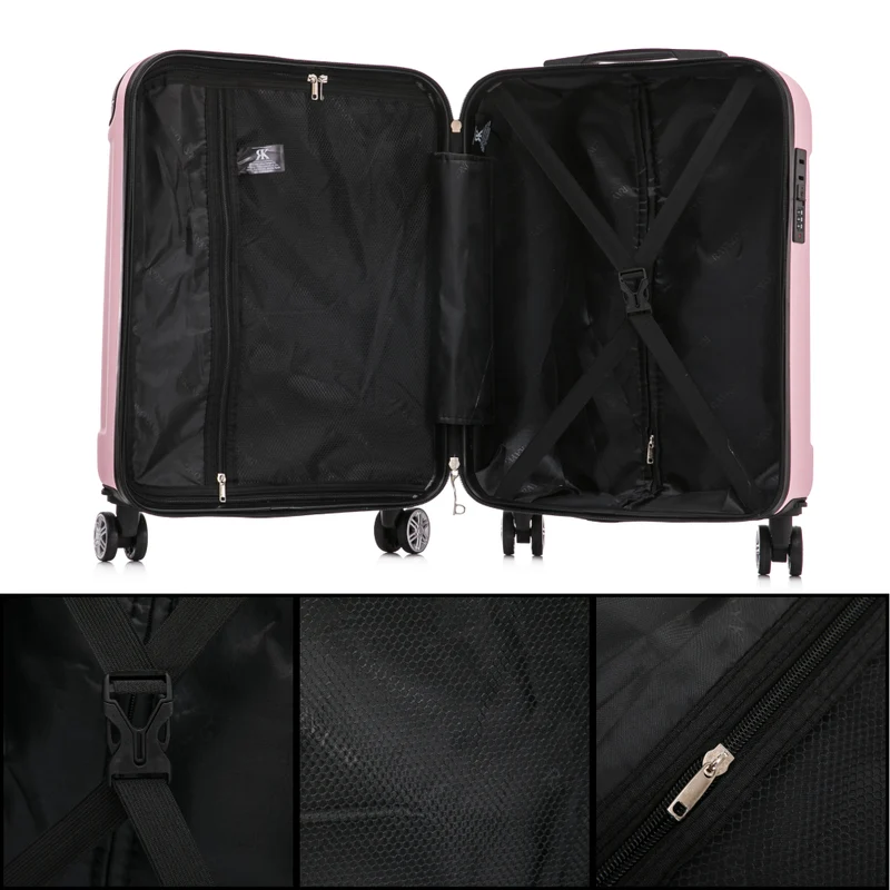 Raykong Maleta Cabina ABS 55x40x20cm (44L) Maxima aprovechamiento de espacio - 20 Pulgadas - RosaClaro