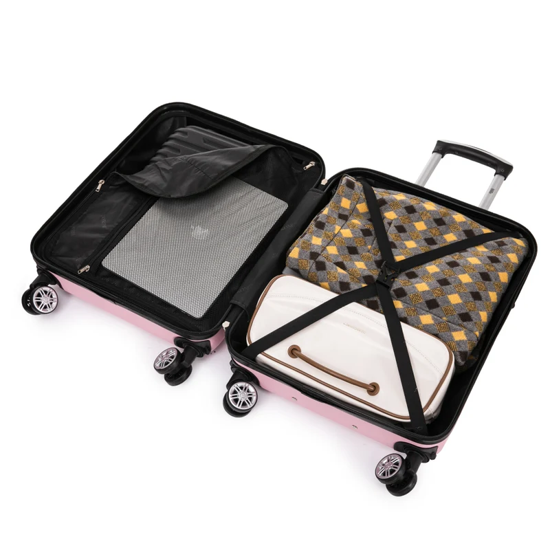 Raykong Maleta Cabina ABS 55x40x20cm (44L) Maxima aprovechamiento de espacio - 20 Pulgadas - RosaClaro