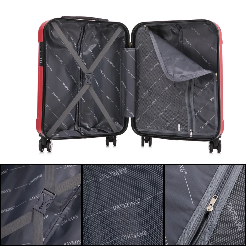 Raykong Maleta Cabina ABS 55x40x20cm (44L) Maxima aprovechamiento de espacio - 20 Pulgadas - Rojo