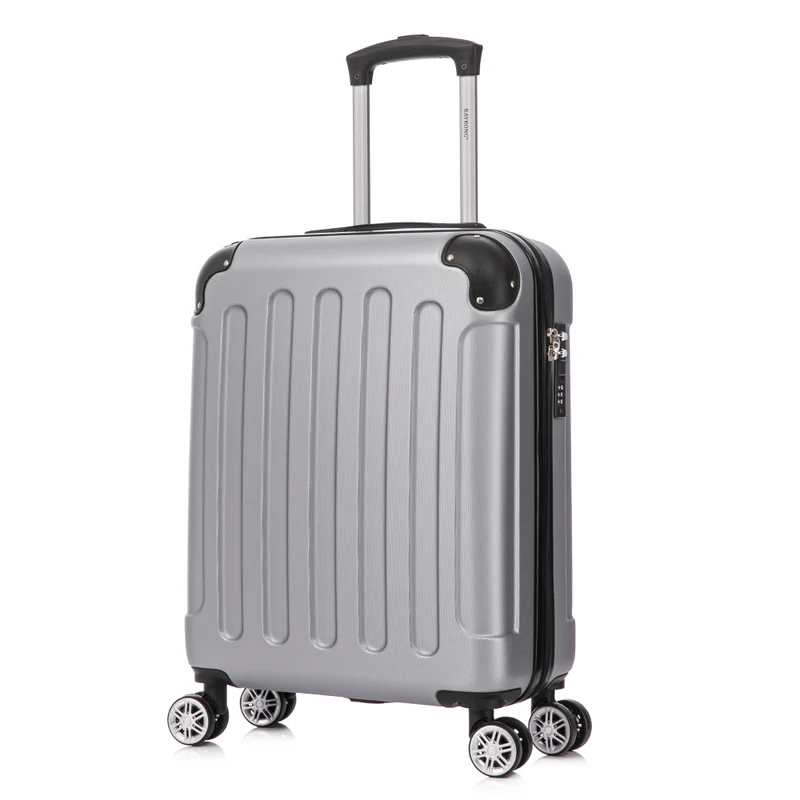 Raykong Maleta Cabina ABS 55x40x20cm (44L) Maxima aprovechamiento de espacio - 20 Pulgadas - Plateada
