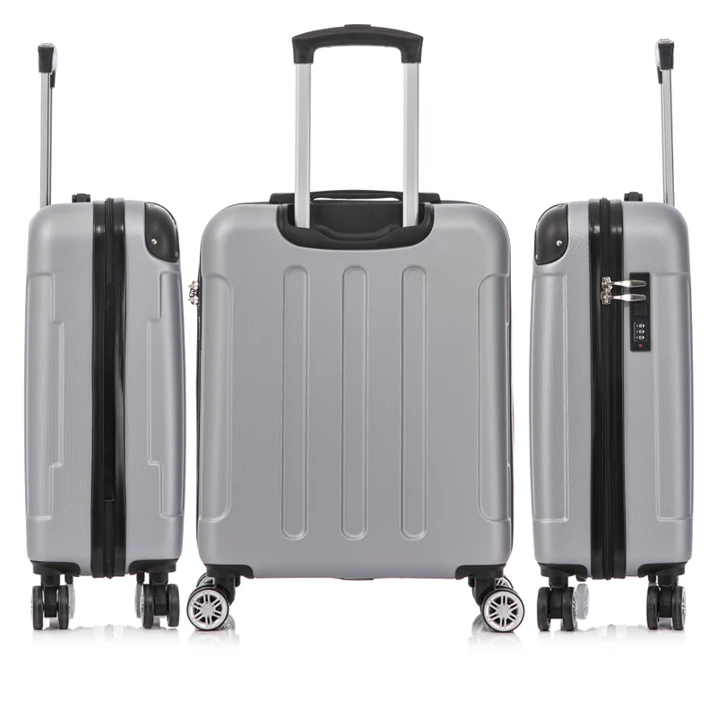 Raykong Maleta Cabina ABS 55x40x20cm (44L) Maxima aprovechamiento de espacio - 20 Pulgadas - Plateada