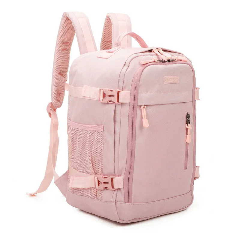 Raykong Mochila De Cabina Ryanair 40x20x25cm (20L) | Mochila De Viaje Impermeable Para Avión | Equipaje De Mano Resistente | Mochila Para Senderismo | Escolar | Trabajo - Rosa
