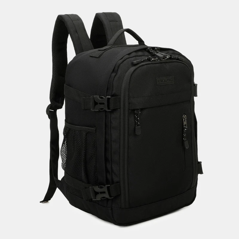 Raykong Mochila De Cabina Ryanair 40x20x25cm (20L) | Mochila De Viaje Impermeable Para Avión | Equipaje De Mano Resistente | Mochila Para Senderismo | Escolar | Trabajo - Negro
