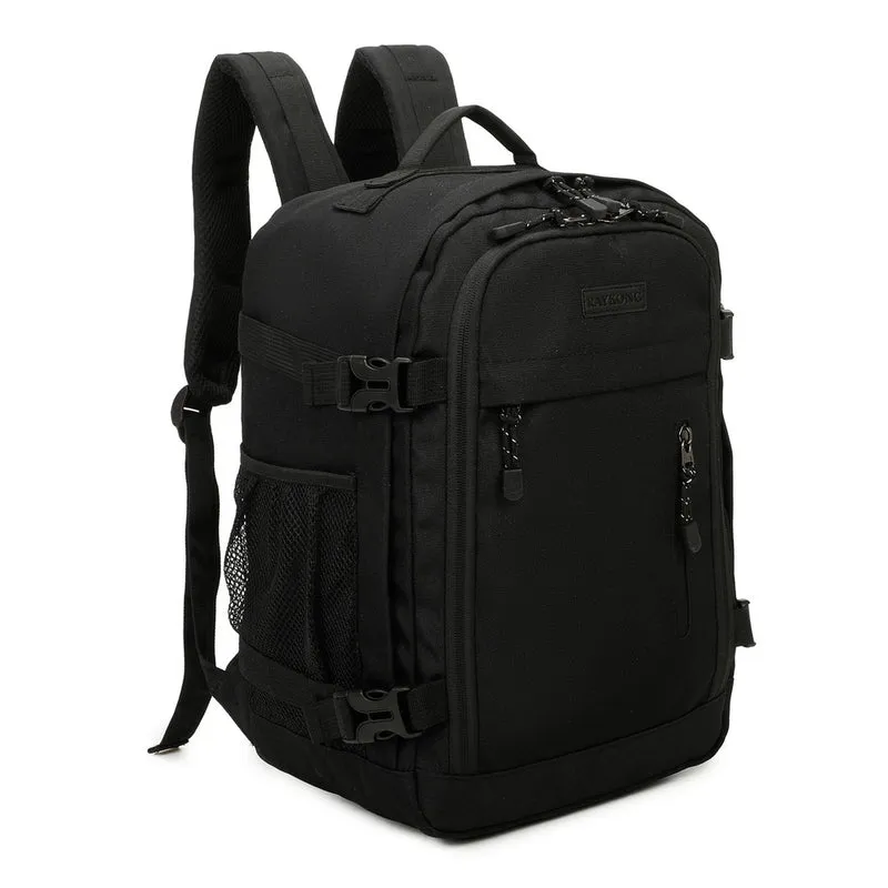Raykong Mochila De Cabina Ryanair 40x20x25cm (20L) | Mochila De Viaje Impermeable Para Avión | Equipaje De Mano Resistente | Mochila Para Senderismo | Escolar | Trabajo - Negro