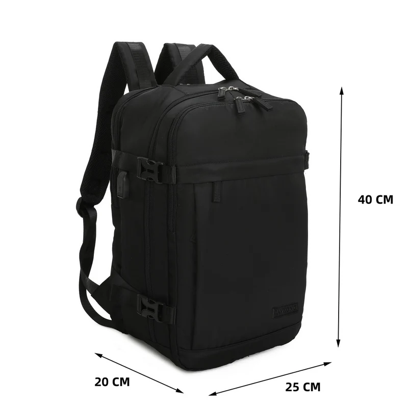 Raykong Mochila de cabina Ryanair 40x20x25cm (20L) Negro