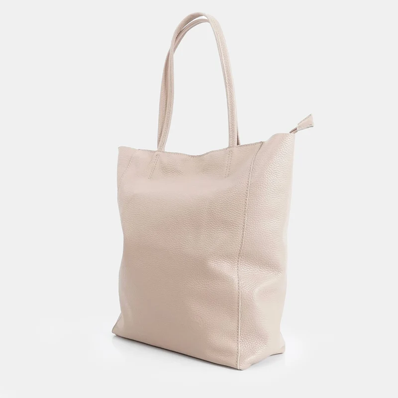 Bolso shopper para mujer de piel para personalizar nude Amy