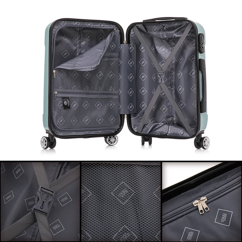 Maleta Cabina 55x39x21cm Policarbonato (45L) - 20 Pulgadas Menta - Seda