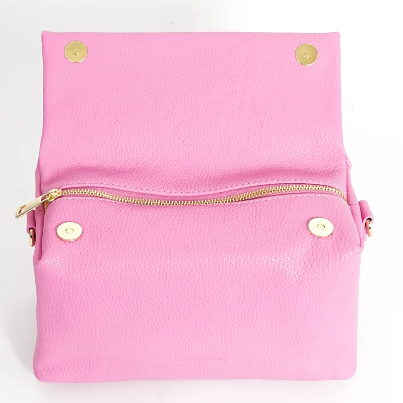 Bolso bandolera de piel con solapa Rosa Laia
