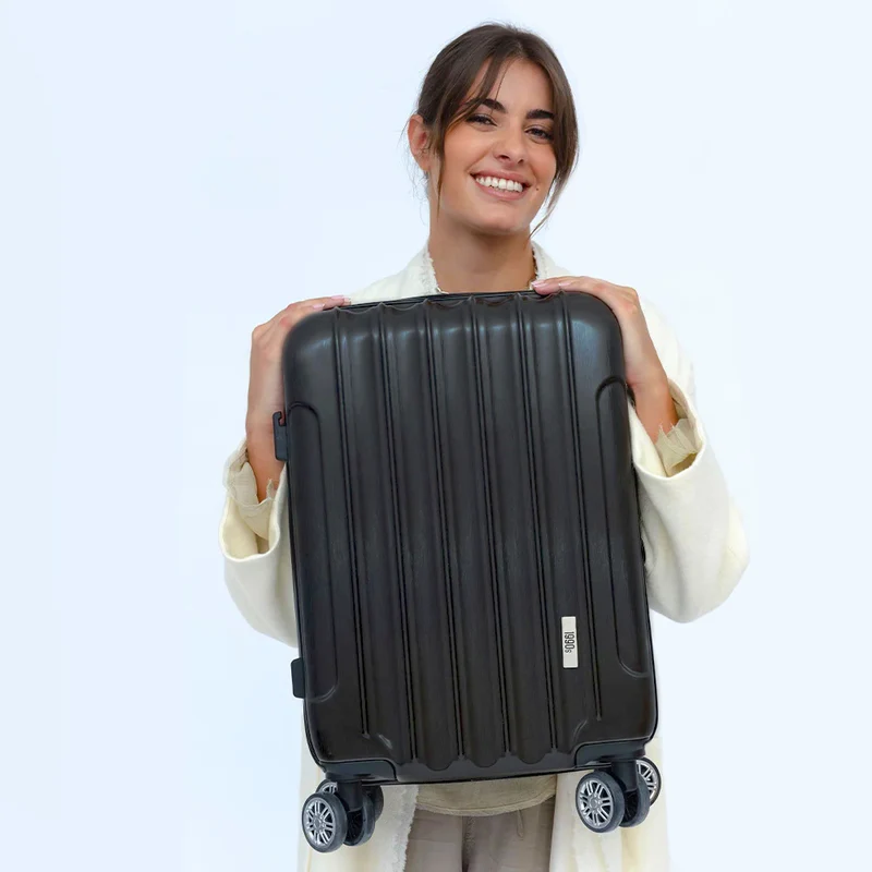 Maleta Cabina 55x39x21cm Policarbonato 45L - 20 Pulgadas Negro - Seda