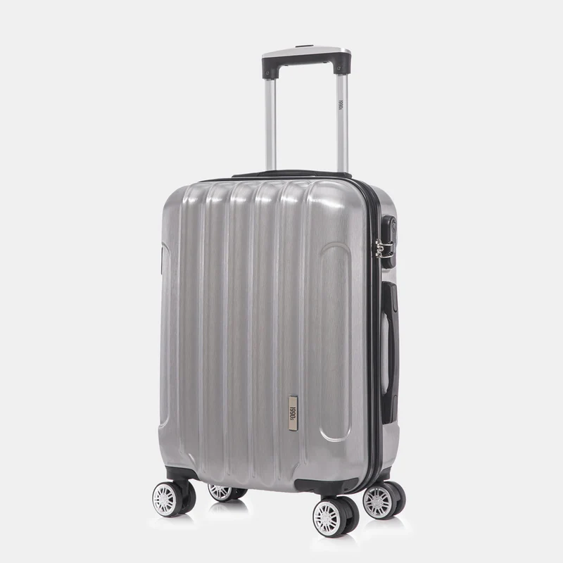 Maleta Cabina 55x39x21cm Policarbonato 45L - 20 Pulgadas Plateada - Seda