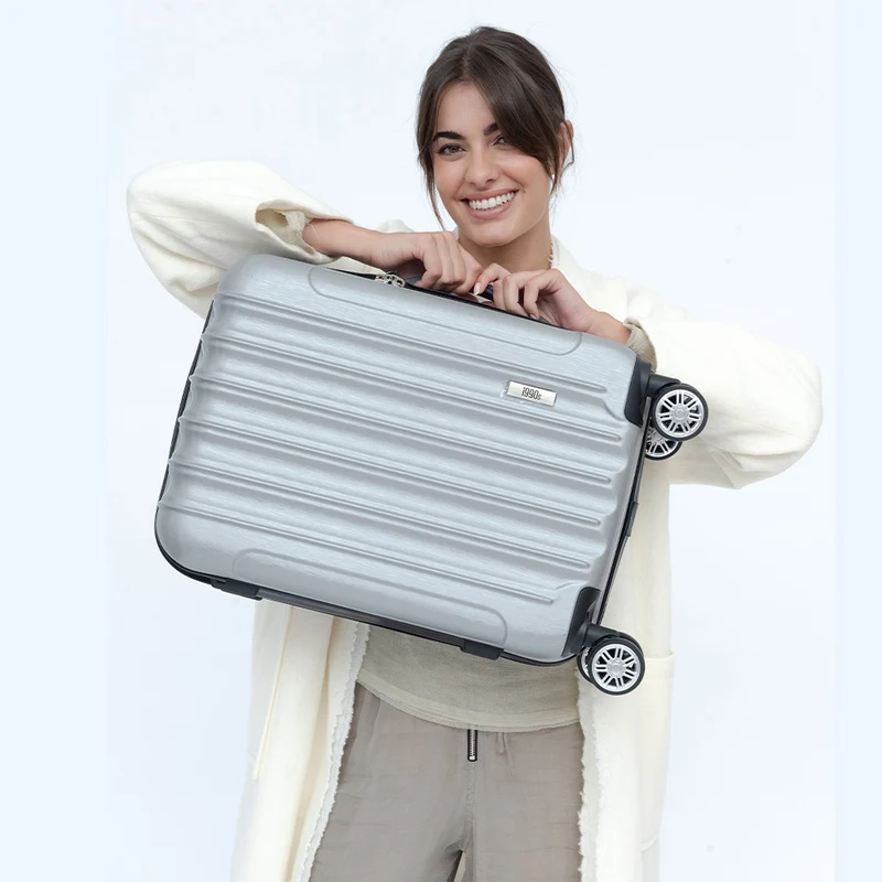 Maleta Cabina 55x39x21cm Policarbonato 45L - 20 Pulgadas Plateada - Seda