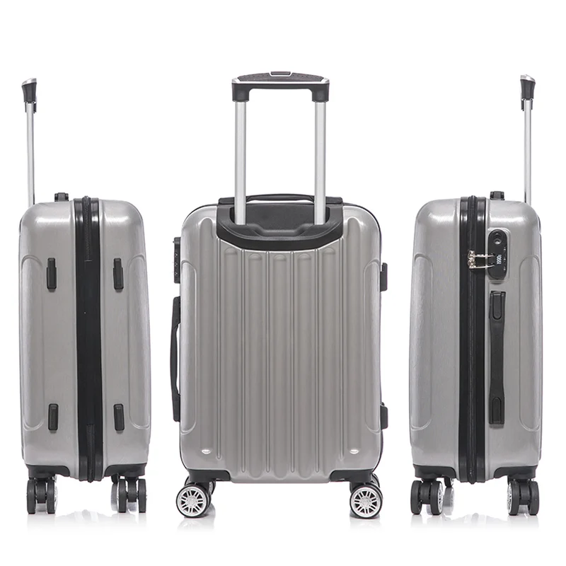 Maleta Cabina 55x39x21cm Policarbonato 45L - 20 Pulgadas Plateada - Seda