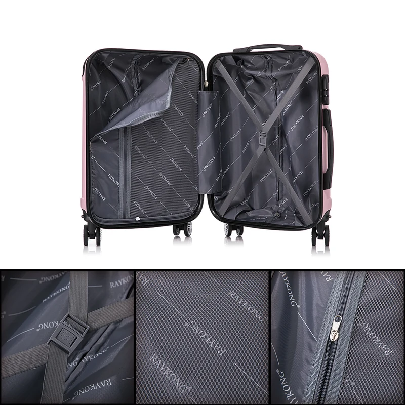 Maleta Cabina ABS 55x40x20cm 44L - 20 Pulgadas RosaClaro - Marina