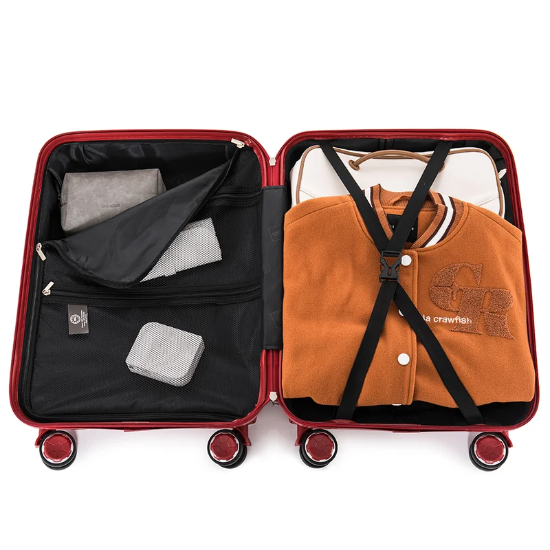 Maleta de cabina 55x38x22 cm (44L) Polipropileno - Candado Incrustado - 20 Pulgadas - Burdeos - Bass