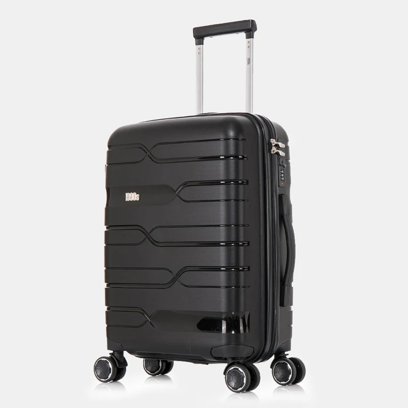 Maleta de cabina 55x38x22 cm (44L) Polipropileno - Candado Incrustado - 20 Pulgadas - Negro - Bass