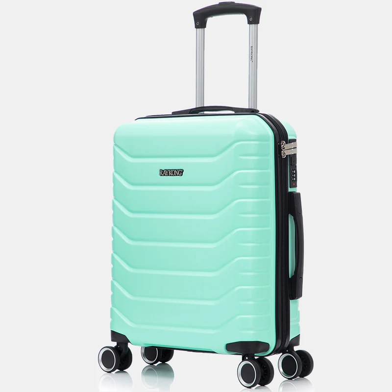 RAYKONG Maleta de Cabina 55x40x20cm Policarbonato (40L) semirígida Trolley pequeño Equipaje de Mano 4 Ruedas giratorios a 360º Cierre numérico-Menta