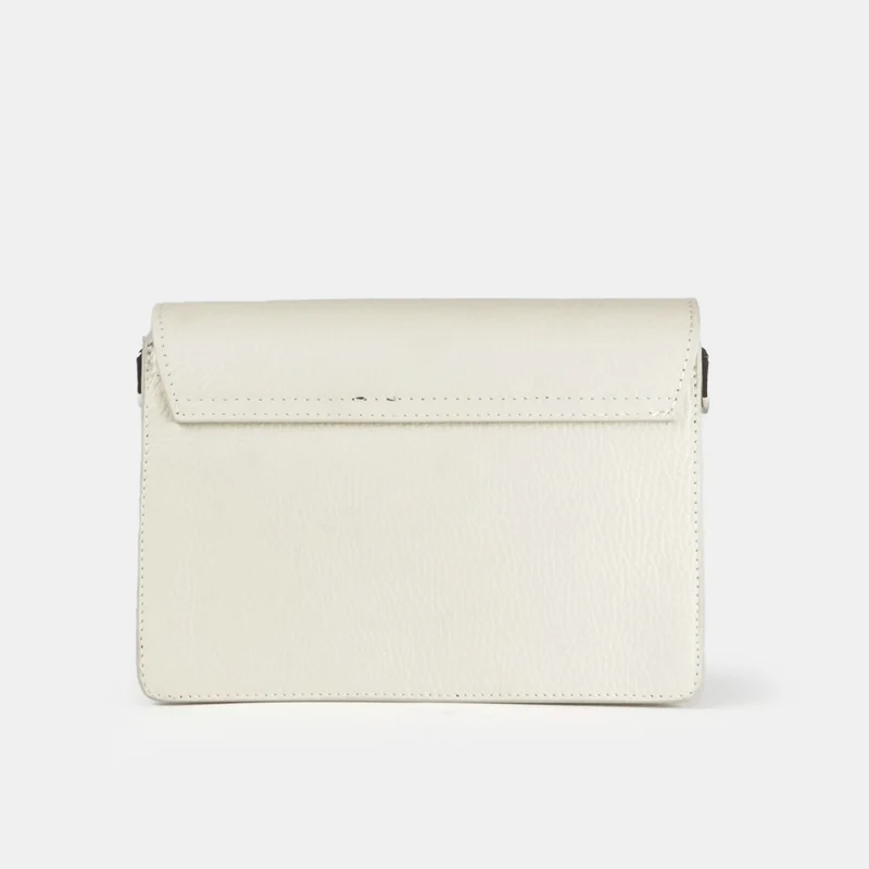Bolso bandolera de piel para mujer beige Adina