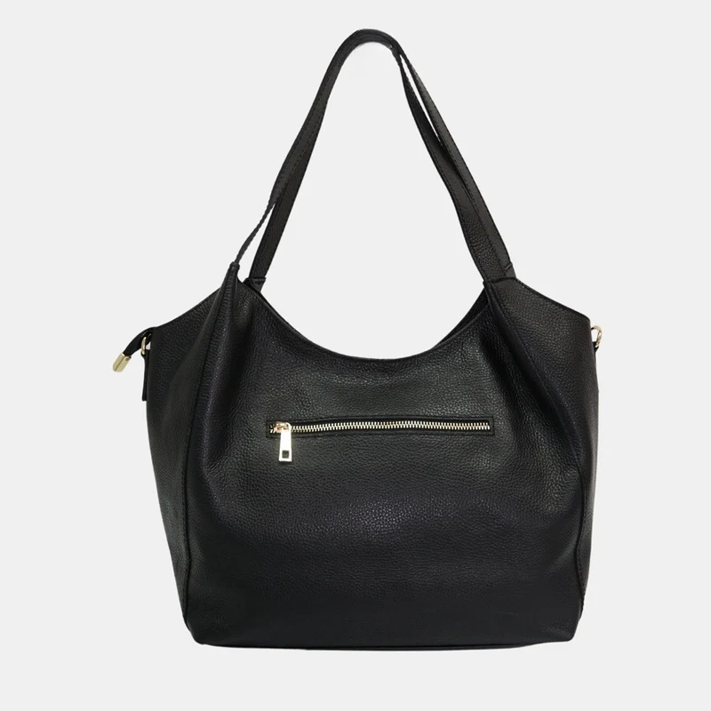 Bolso shopper mujer piel grande Alina (Negro)