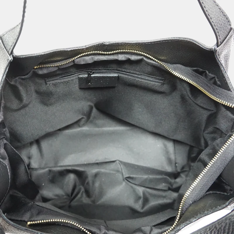 Bolso shopper mujer piel grande Alina (Negro)